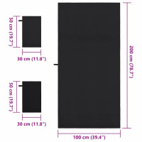 Produktbild för Sporthandduk Set 3 pcs Svart Polyester och polyamid