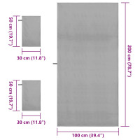 Produktbild för Sporthandduk Set 3 pcs Mörkgrå Polyester och polyamid