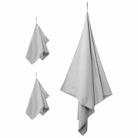 Produktbild för Sporthandduk Set 3 pcs Grå Polyester och polyamid