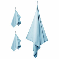 Produktbild för Sporthandduk Set 3 pcs Blå Polyester och polyamid
