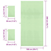 Produktbild för Sporthandduk Set 3 pcs Grön Polyester och polyamid