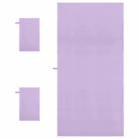 Produktbild för Sporthandduk Set 3 pcs Lila Polyester och polyamid