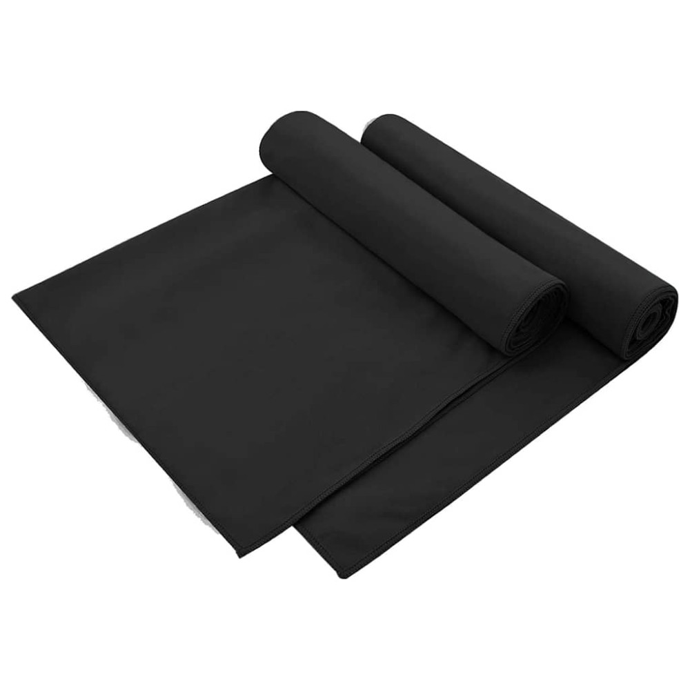 Produktbild för Utomhus Stols Handdukar 2 pcs Svart 130 x 60 cm