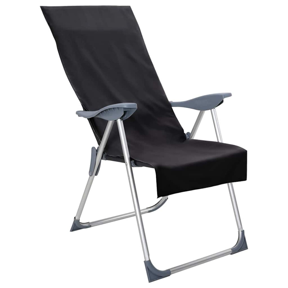 Produktbild för Utomhus Stols Handdukar 2 pcs Svart 130 x 60 cm