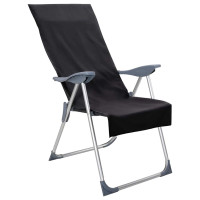 Produktbild för Utomhus Stols Handdukar 2 pcs Svart 130 x 60 cm