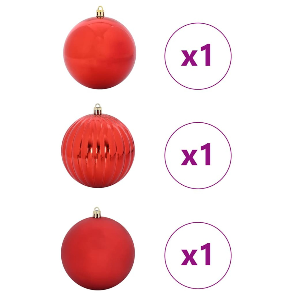 Produktbild för Julgranskulor Set XXL 3 st Röd Plast