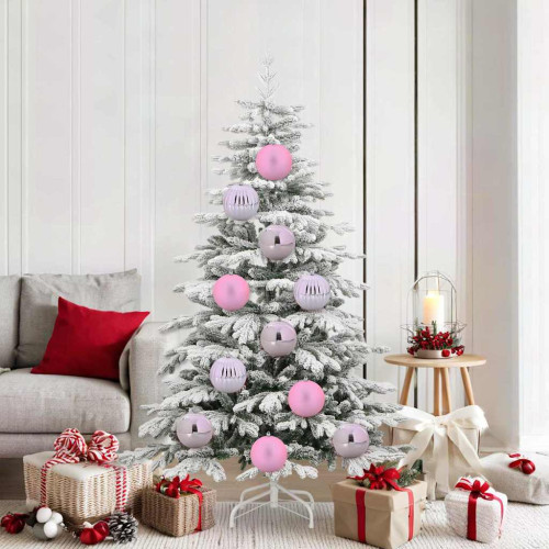 vidaXL Julfirande Kulset XL 9 st Rosa Plast