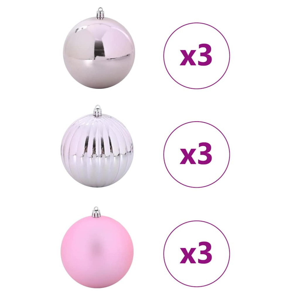 Produktbild för Julfirande Kulset XL 9 st Rosa Plast