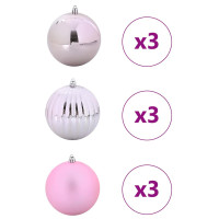 Produktbild för Julfirande Kulset XL 9 st Rosa Plast