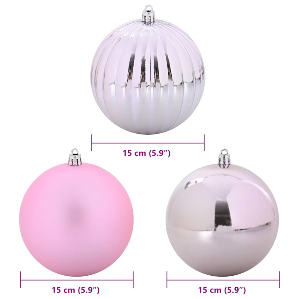 Produktbild för Julfirande Kulset XL 9 st Rosa Plast