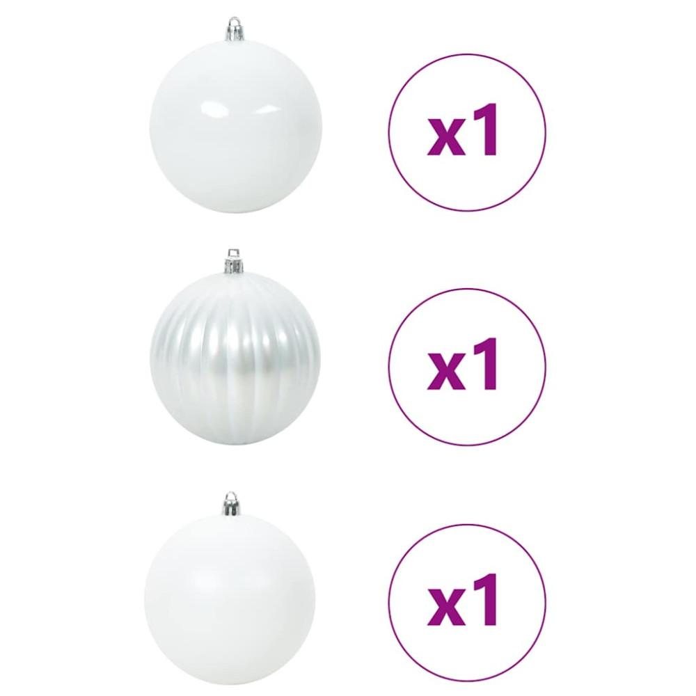 Produktbild för Julgranskulor Set XXL 3 st Vit Plast