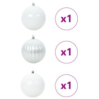 Produktbild för Julgranskulor Set XXL 3 st Vit Plast