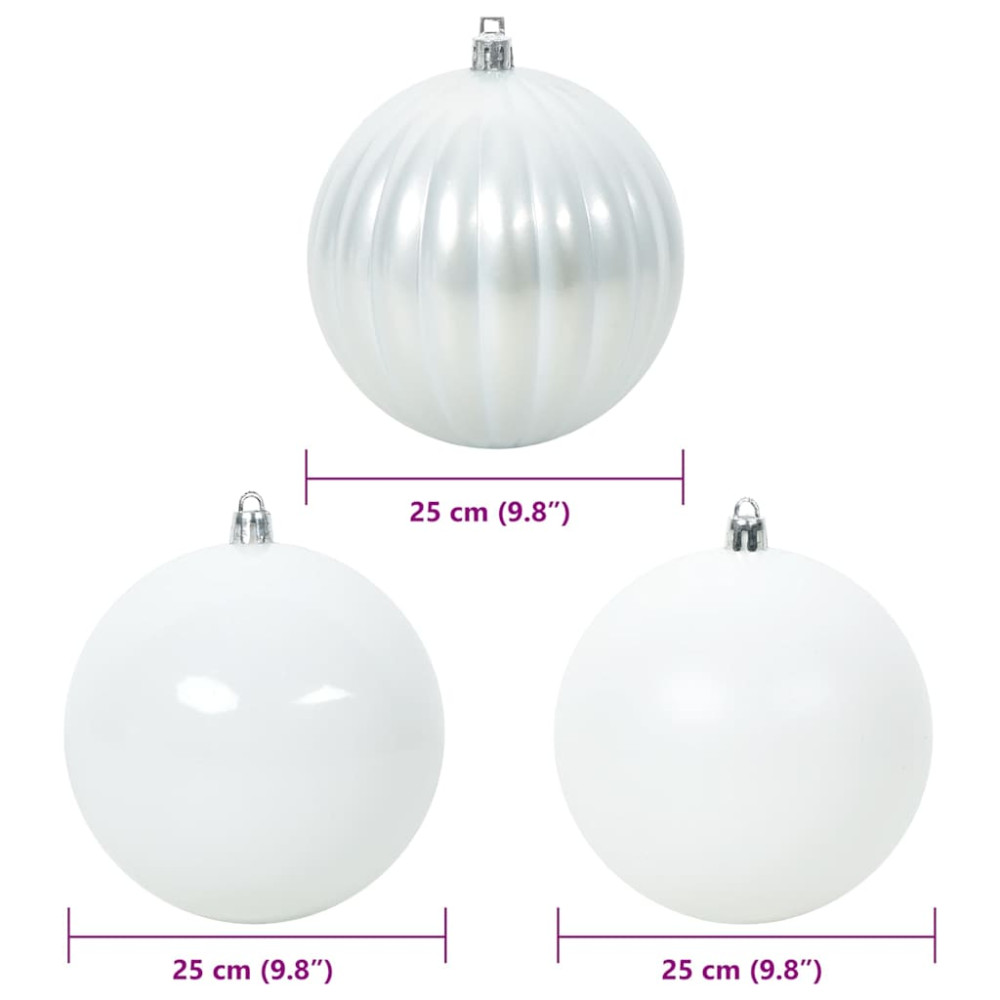 Produktbild för Julgranskulor Set XXL 3 st Vit Plast