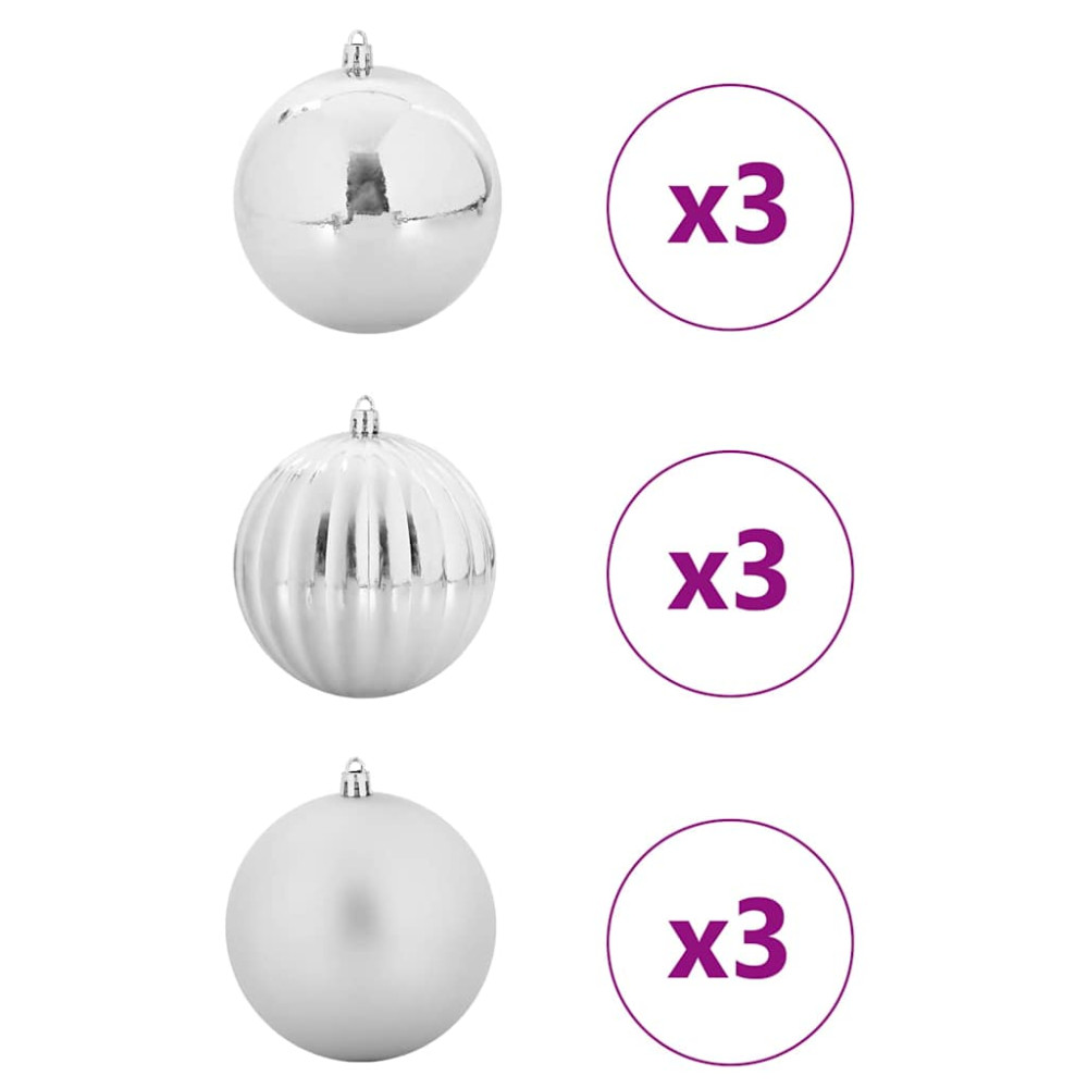Produktbild för Julgirland Set XL 9 st Silver Plast