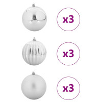 Produktbild för Julgirland Set XL 9 st Silver Plast