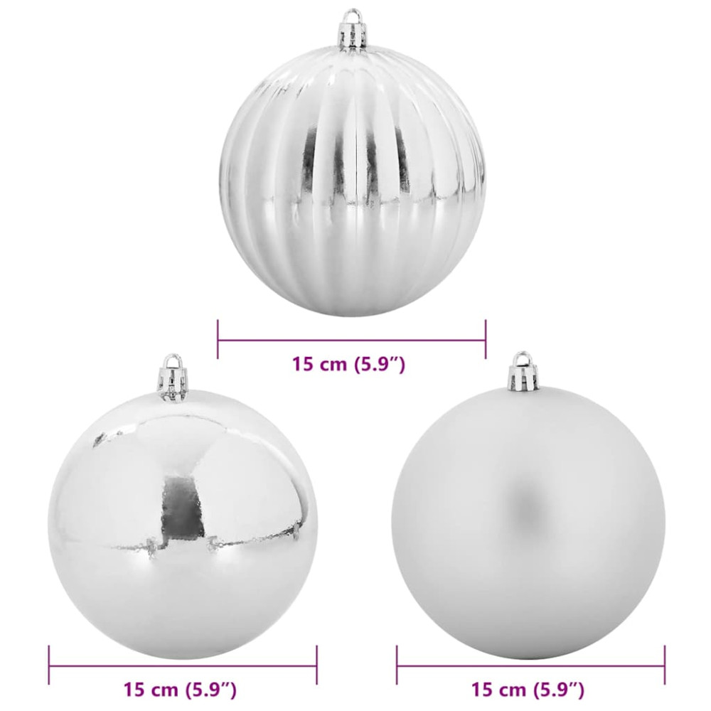 Produktbild för Julgirland Set XL 9 st Silver Plast