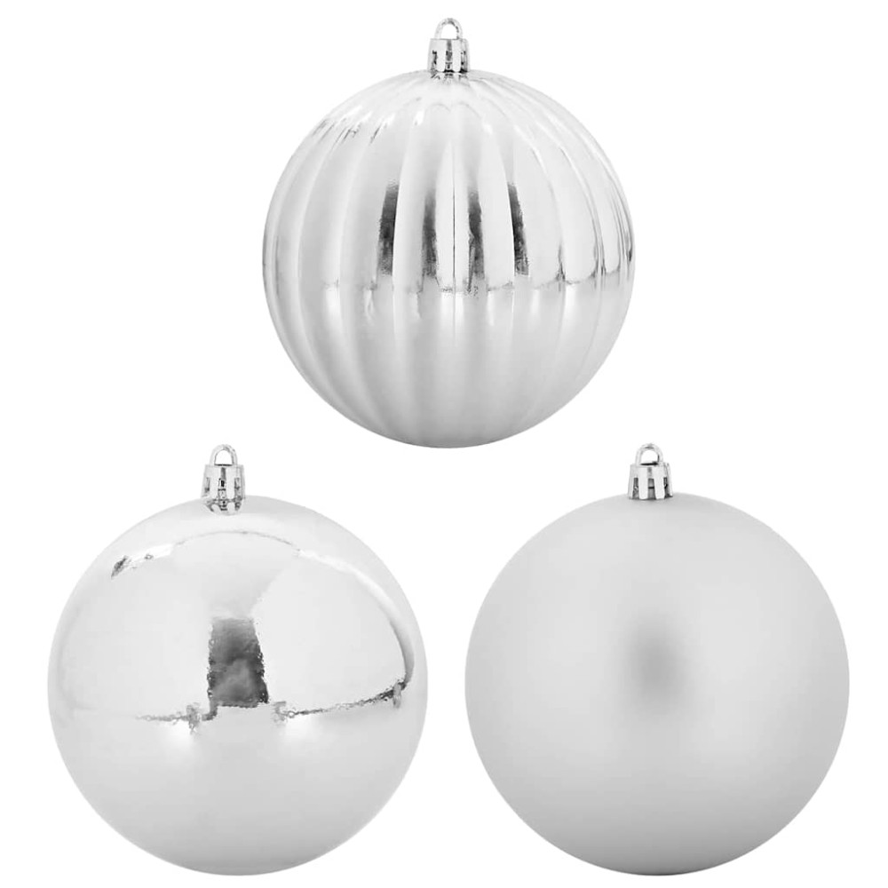 Produktbild för Julkulssats XXL 4 st Silver Plast