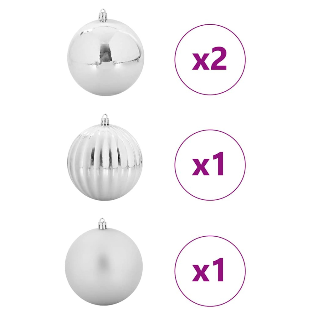 Produktbild för Julkulssats XXL 4 st Silver Plast