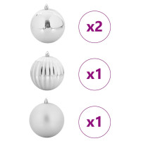Produktbild för Julkulssats XXL 4 st Silver Plast