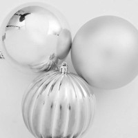 Produktbild för Julkulssats XXL 4 st Silver Plast