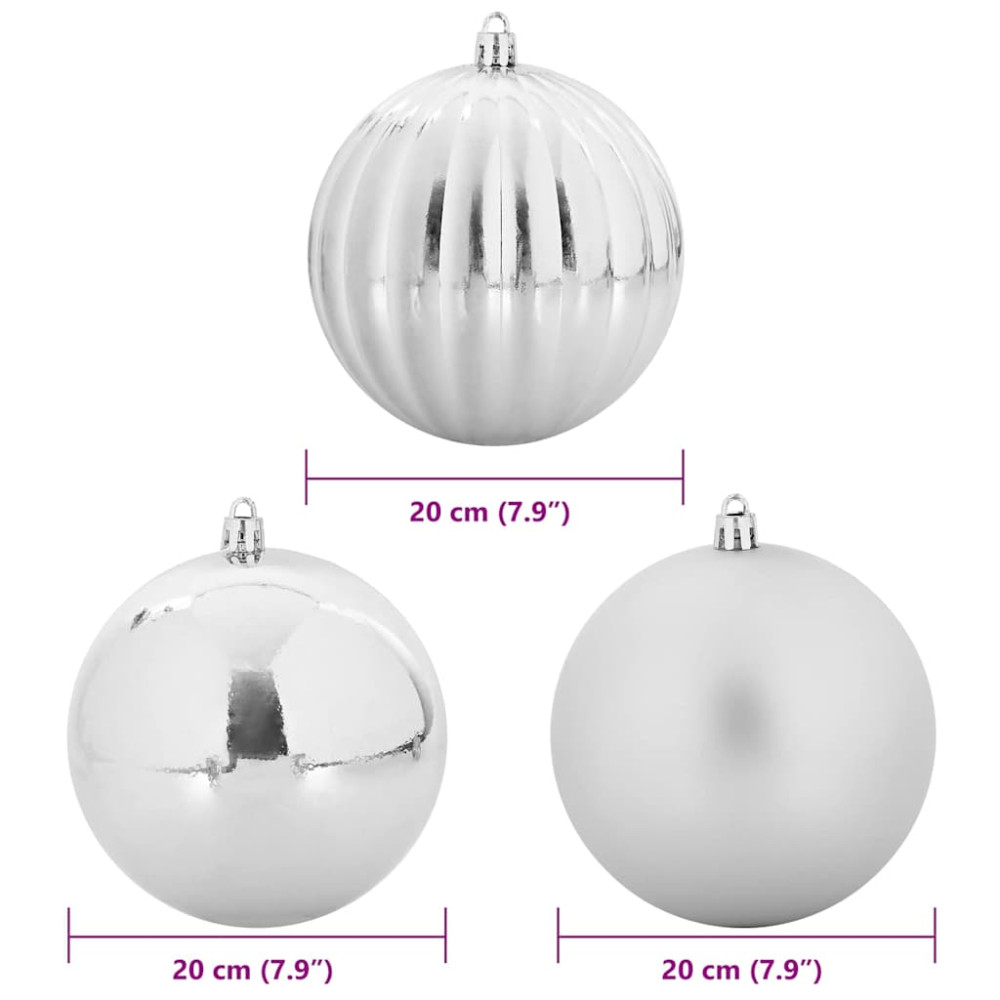 Produktbild för Julkulssats XXL 4 st Silver Plast