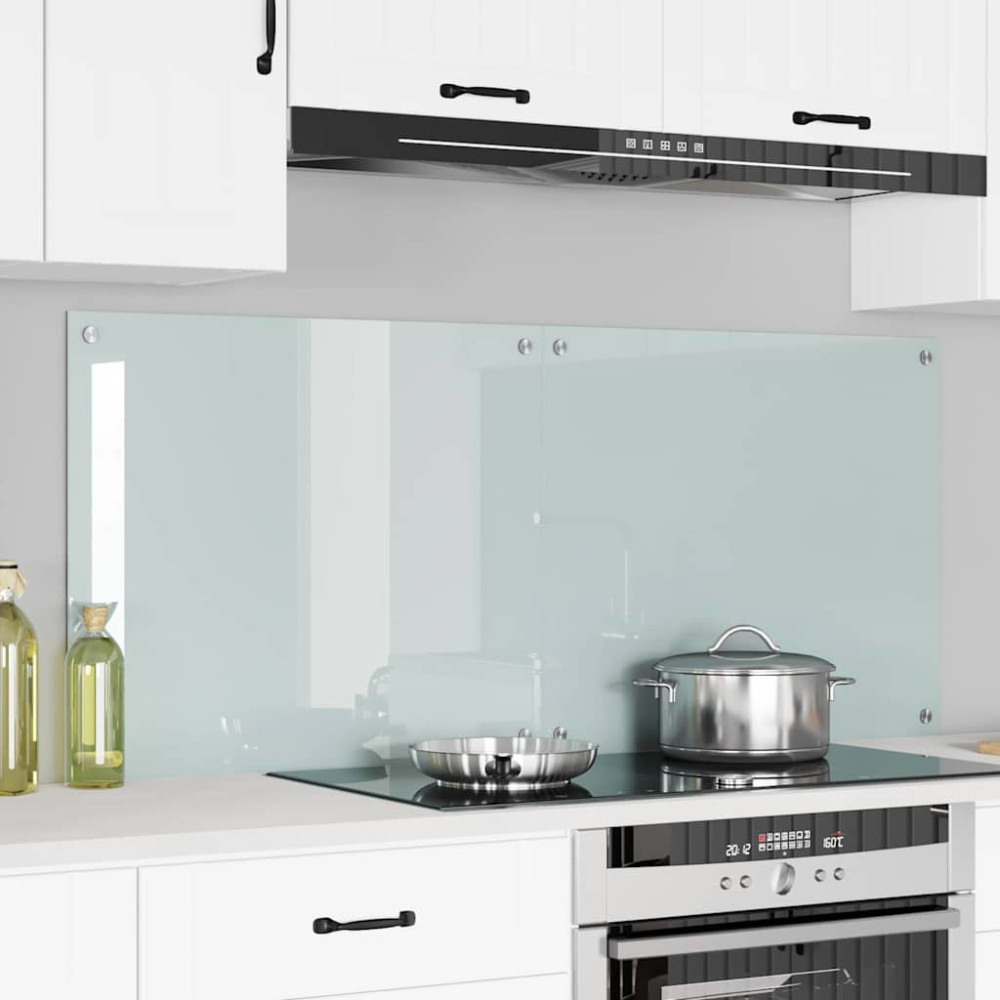 Produktbild för Köksskydd 2 pcs Vit 70 x 60 cm härdat glas