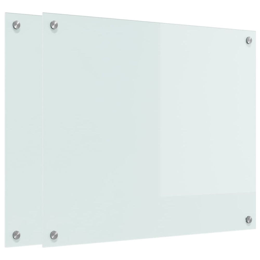 Produktbild för Köksskydd 2 pcs Vit 70 x 60 cm härdat glas