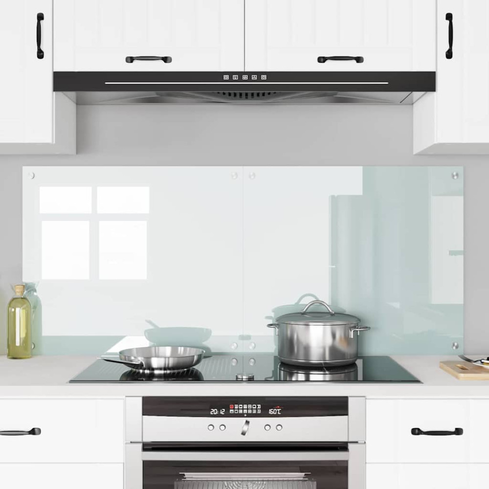 Produktbild för Köksskydd 2 pcs Vit 70 x 60 cm härdat glas