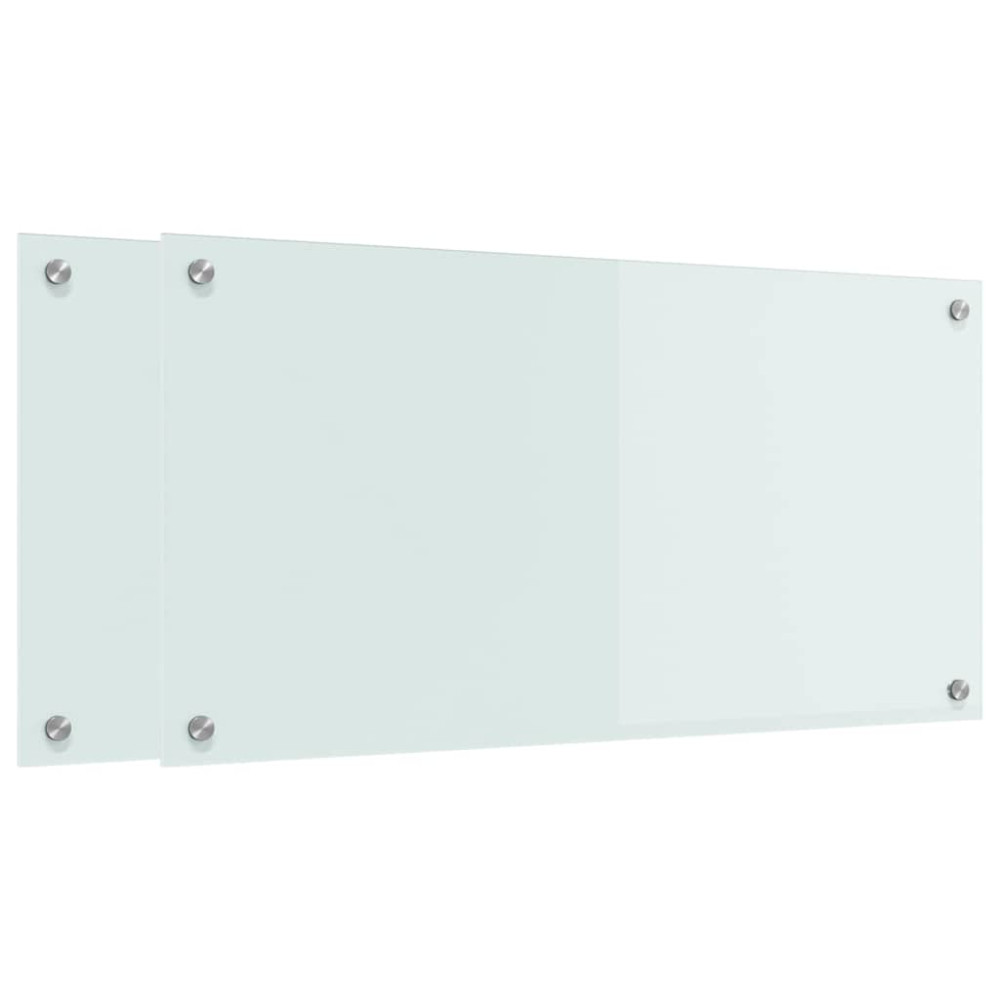 Produktbild för Köksskydd 2 pcs Vit 80 x 40 cm härdat glas