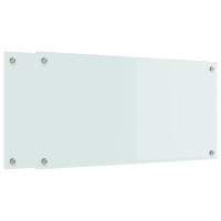 Produktbild för Köksskydd 2 pcs Vit 80 x 40 cm härdat glas