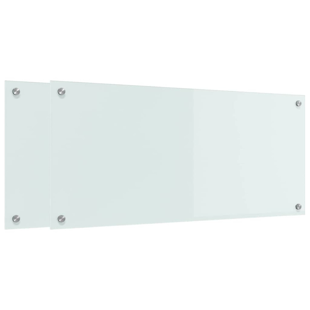 Produktbild för Köksskydd 2 pcs Vit 90 x 40 cm härdat glas