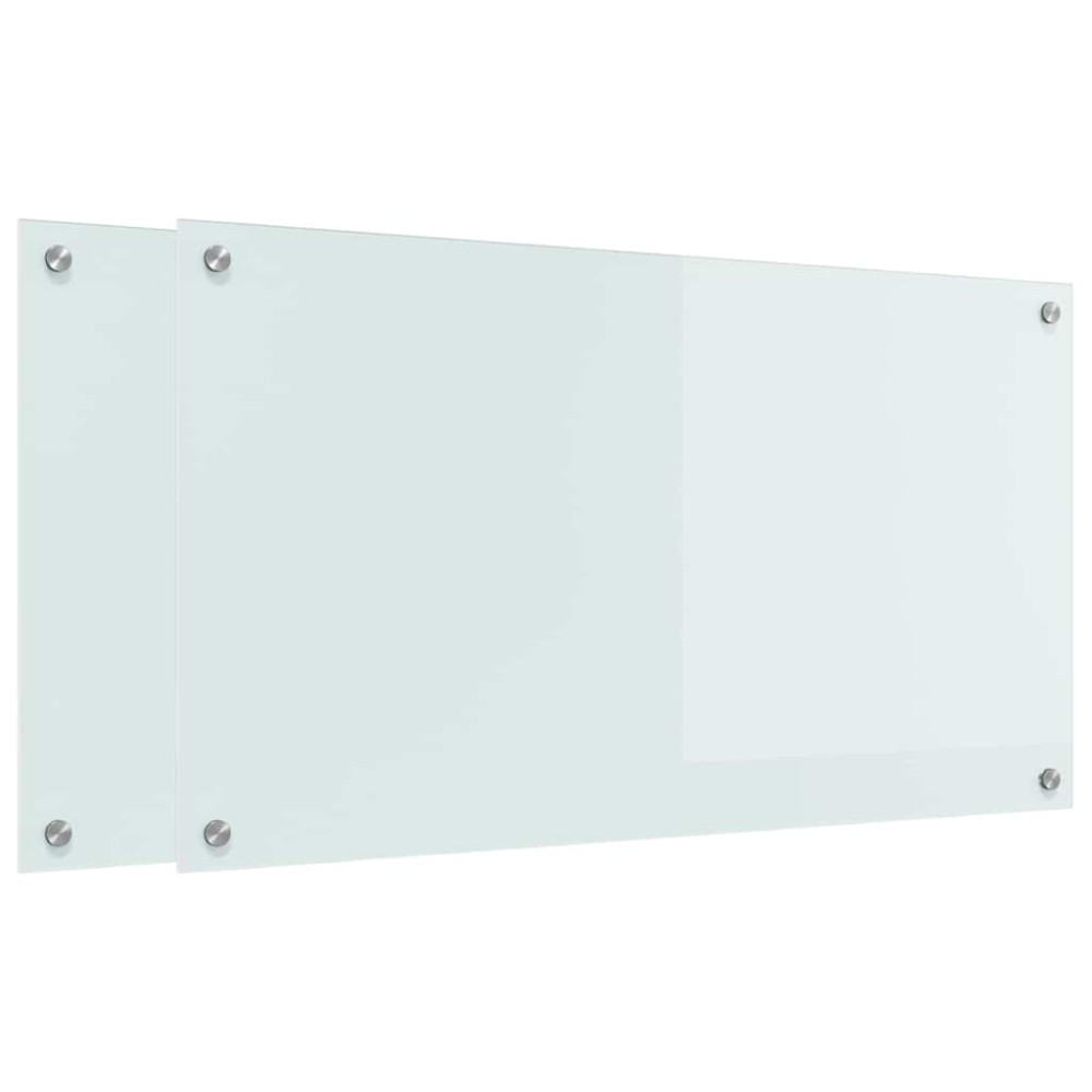 Produktbild för Köksskydd 2 pcs Vit 90 x 50 cm härdat glas