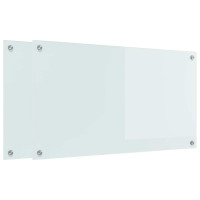 Produktbild för Köksskydd 2 pcs Vit 90 x 50 cm härdat glas