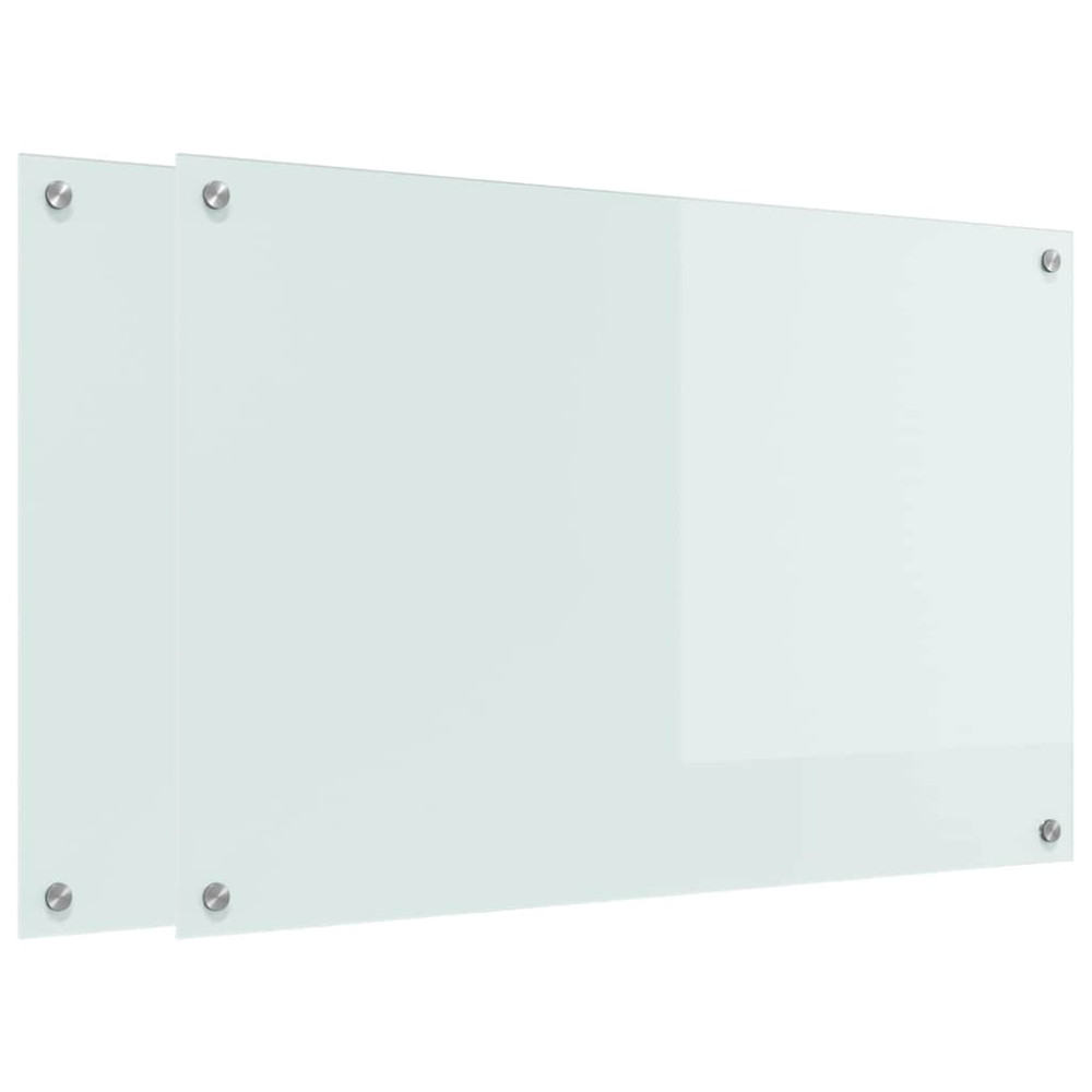 Produktbild för Köksskydd 2 pcs Vit 90 x 60 cm härdat glas