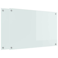 Produktbild för Köksskydd 2 pcs Vit 90 x 60 cm härdat glas