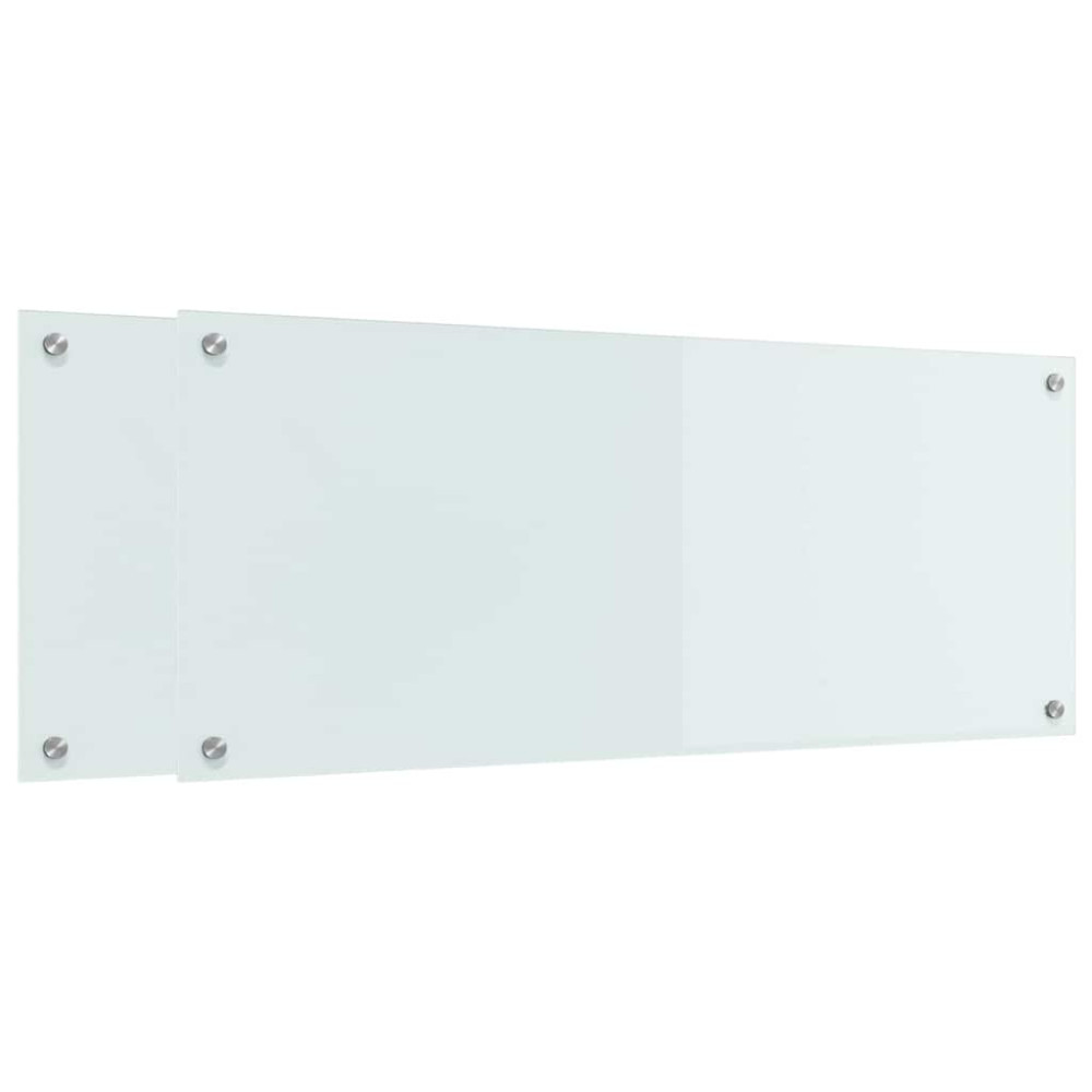 Produktbild för Köksskydd 2 pcs Vit 100 x 40 cm härdat glas