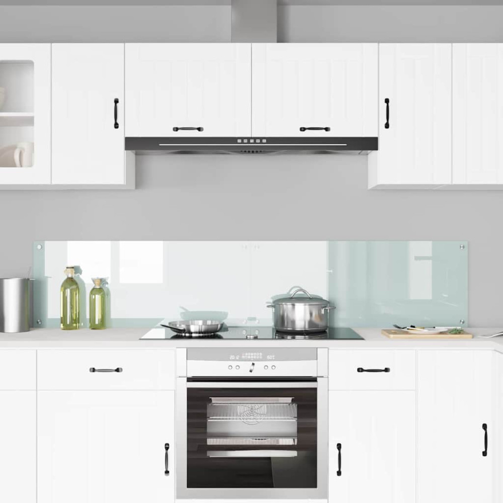 Produktbild för Köksskydd 2 pcs Vit 100 x 40 cm härdat glas