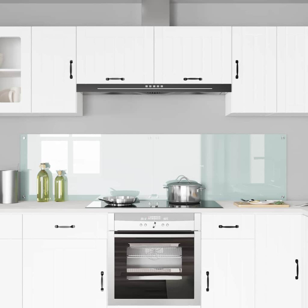 Produktbild för Köksskydd 2 pcs Vit 100 x 50 cm härdat glas