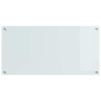 Produktbild för Köksskydd 2 pcs Vit 100 x 50 cm härdat glas