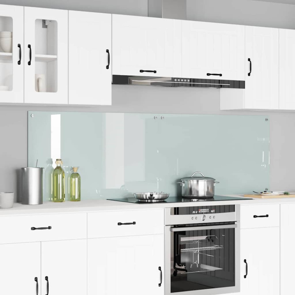 Produktbild för Köksskydd 2 pcs Vit 100 x 60 cm härdat glas