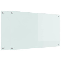 Produktbild för Köksskydd 2 pcs Vit 100 x 60 cm härdat glas