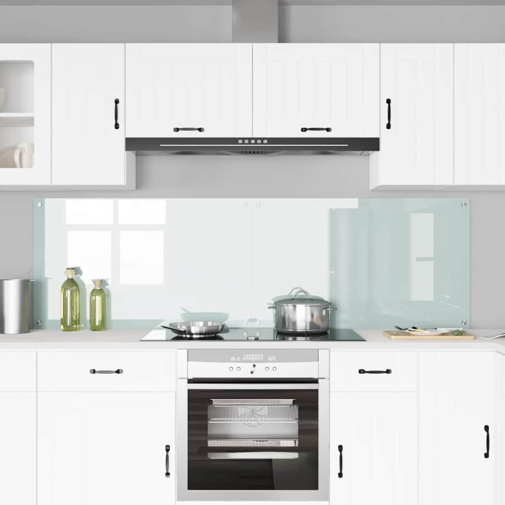 Produktbild för Köksskydd 2 pcs Vit 100 x 60 cm härdat glas