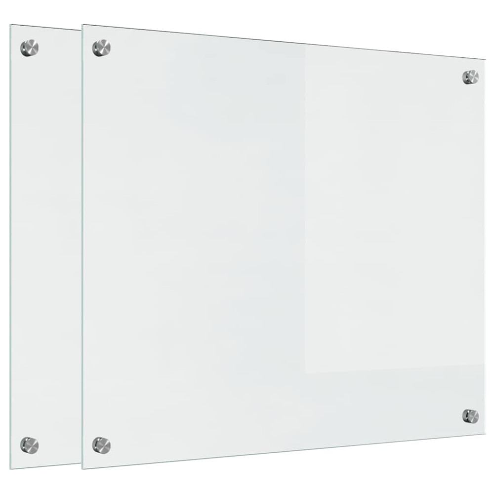 Produktbild för Köksskydd 2 pcs Transparent 70 x 60 cm härdat glas