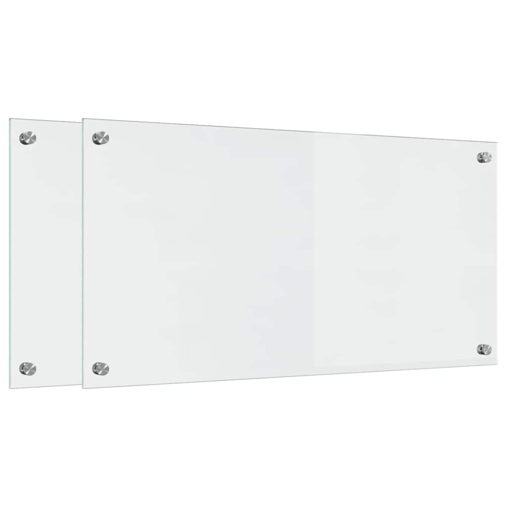 Produktbild för Köksskydd 2 pcs Transparent 80 x 40 cm härdat glas
