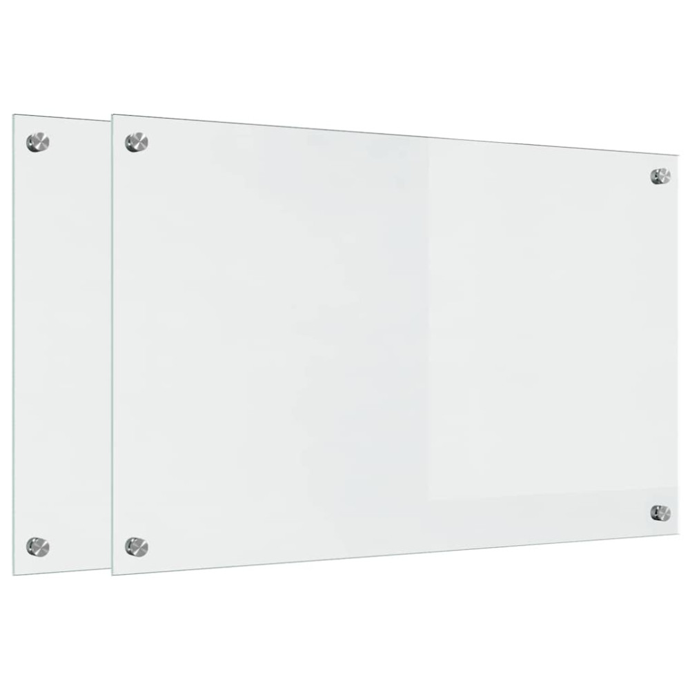 Produktbild för Köksskydd 2 pcs Transparent 80 x 50 cm härdat glas