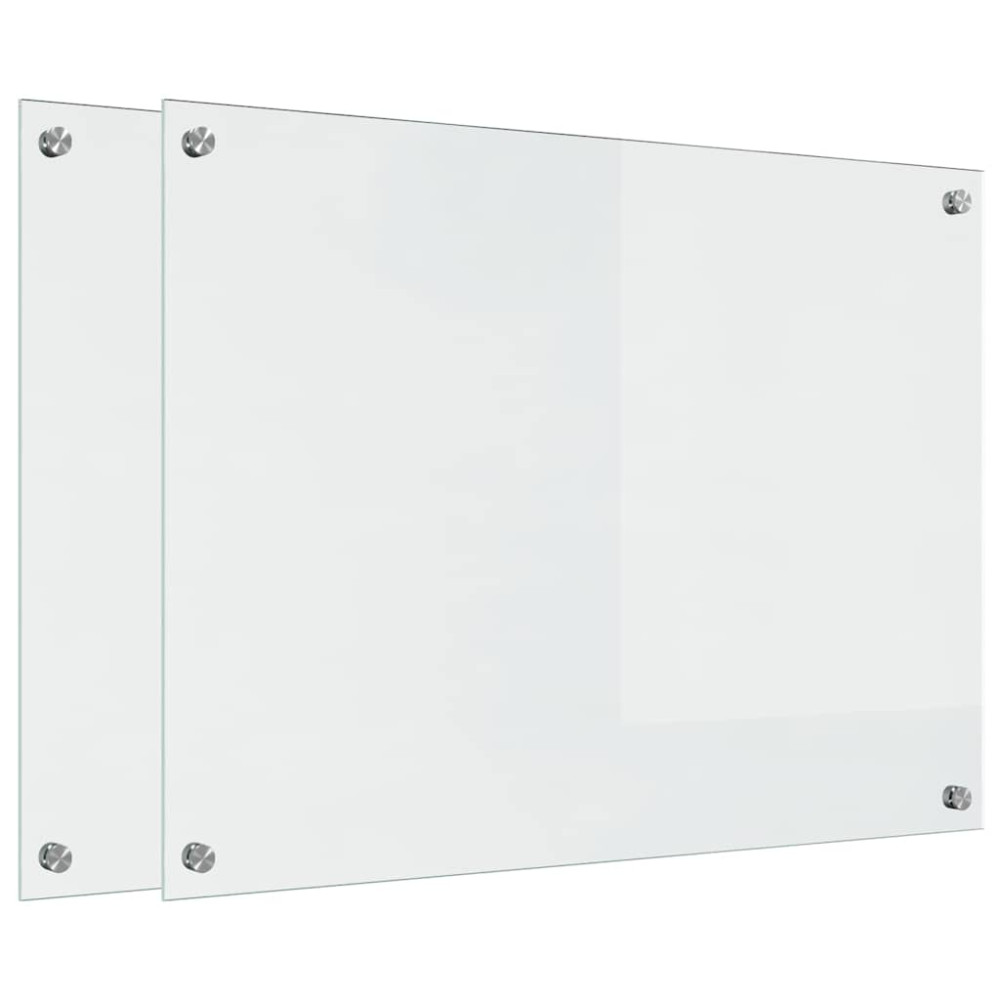 Produktbild för Köksskydd 2 pcs Transparent 80 x 60 cm härdat glas