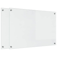 Produktbild för Köksskydd 2 pcs Transparent 90 x 60 cm härdat glas