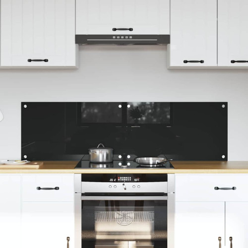 vidaXL Köksskydd 2 pcs Svart 70 x 40 cm härdat glas