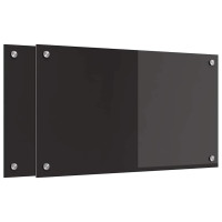 Produktbild för Köksskydd 2 pcs Svart 70 x 40 cm härdat glas
