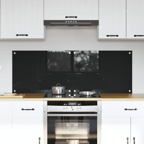 vidaXL Köksskydd 2 pcs Svart 70 x 50 cm härdat glas